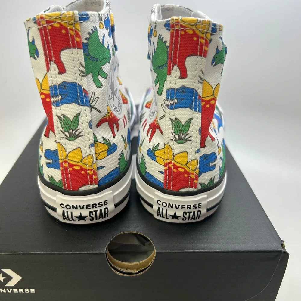 Converse Chuck Taylor‎ All Star Dinoverse Kids High Top Shoes Size 2  White